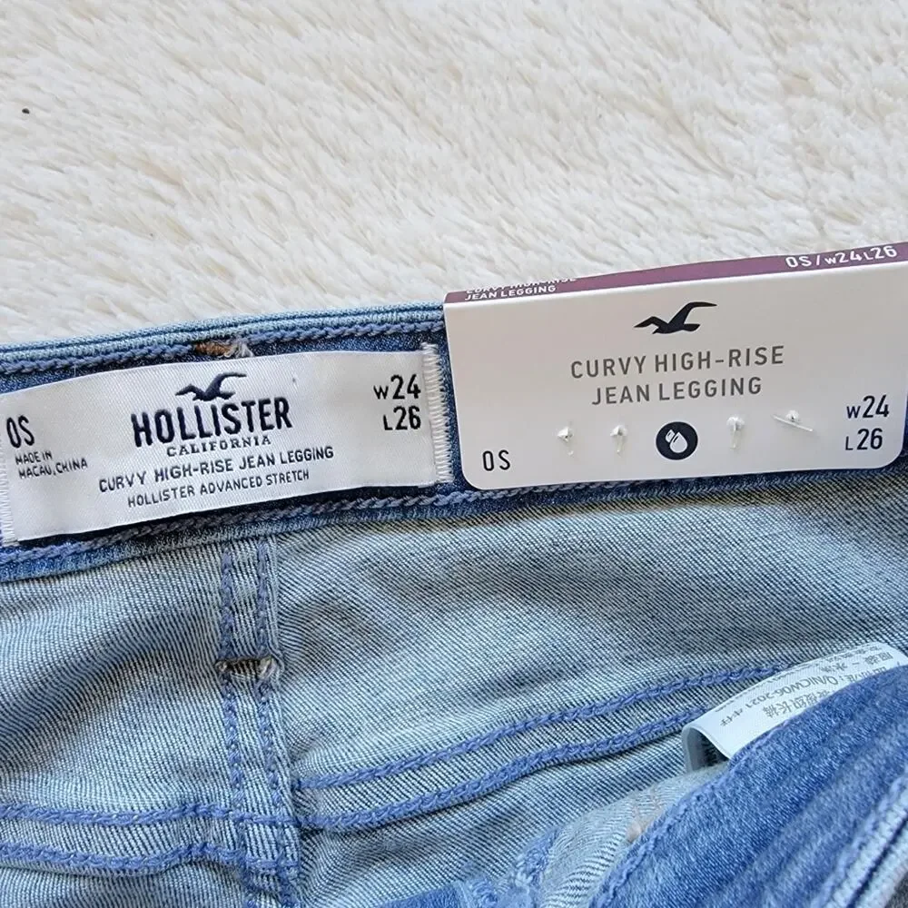 Hollister 0S Curvy Distressed High Rise Jean Legging - Picture 4 of 4